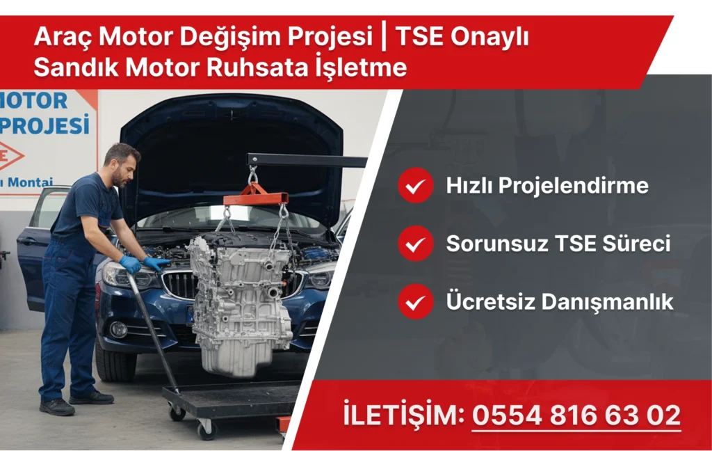 Araç Motor Değişim Projesi | TSE Onaylı Sandık Motor Ruhsata İşletme